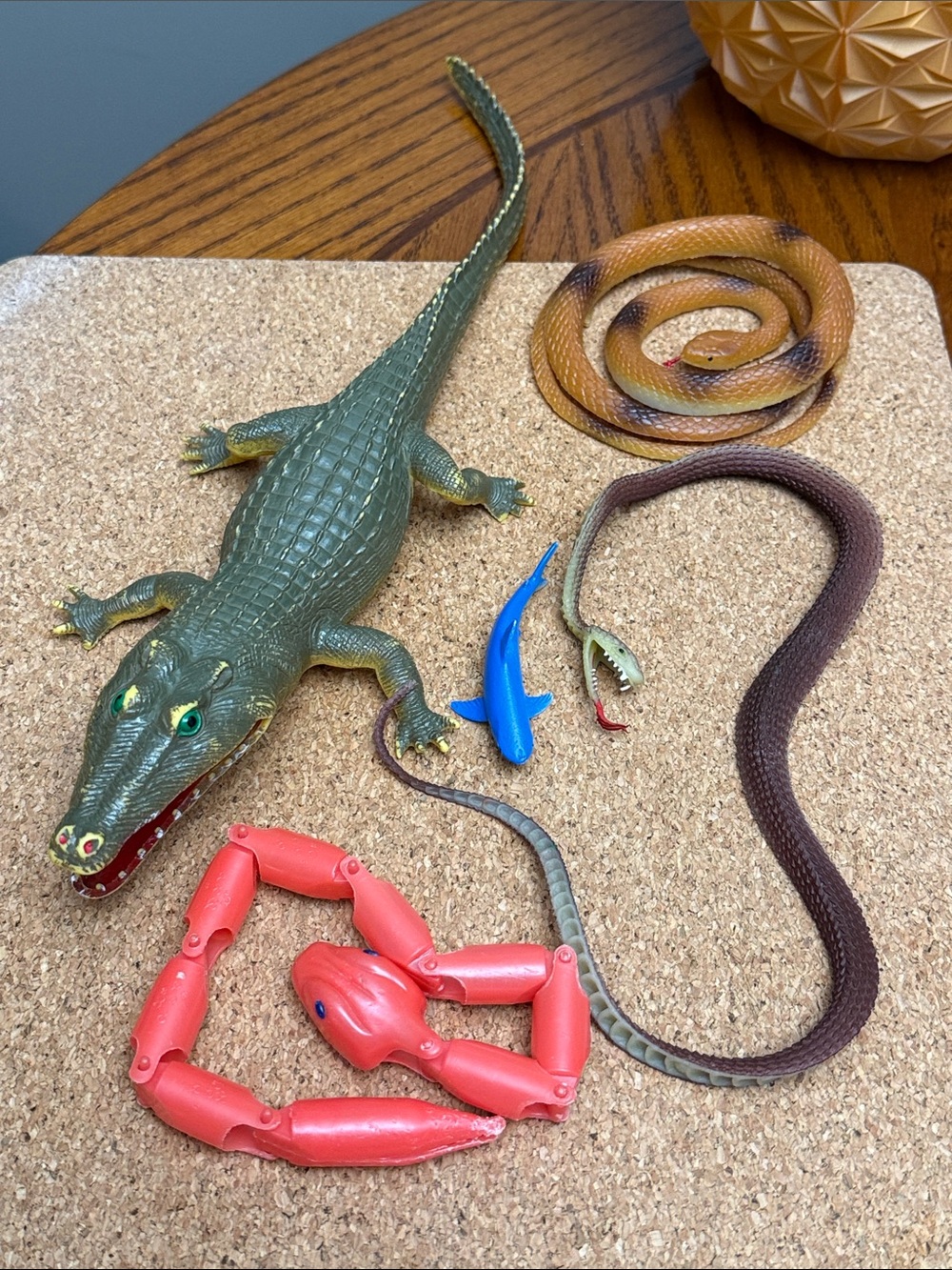 LOT of 5 Plastic Rubber Alligator 🐊 Snake 🐍 Toys CROCODILE LIZARD KIDS TOY